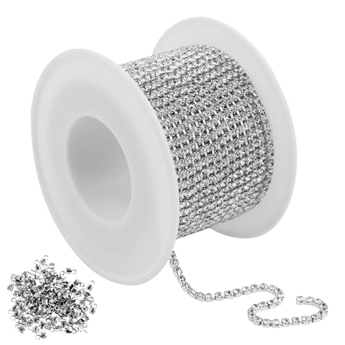 1 Rolle 10m x 2mm Kristall Strassband Chain, Silber Strass Borte Band, Rhinestones Diamant Borte Band, Glitzer Basteln für Nähen von Kleidung,Hochzeit Deko, Schmuck DIY 1 Rolle 10m x 2mm Kristall Strassband Chain, Silber Strass Borte Band, Rhinestones Diamant Borte Band, Glitzer Basteln für Nähen von Kleidung,Hochzeit Deko, Schmuck DIY von JRSHIRLEYLTD