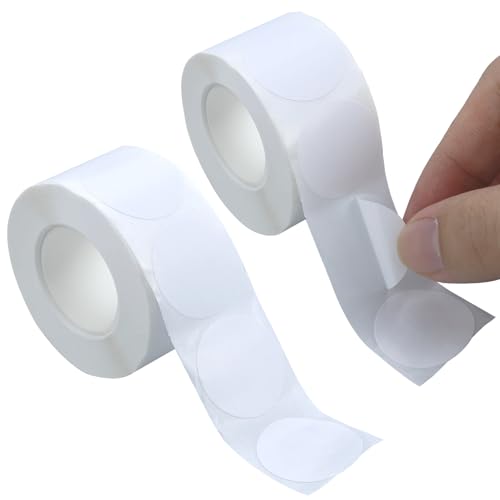 1000 StüCk Weiße Runde Aufkleber,Klebepunkte, WeißE Punktaufkleber,Runde Aufkleber Klebeetiketten,2,5 cm Sticker Rund Wasserfeste,FüR BüRo, GeschäFt, Zuhause, Klassenzimmer, Markierung von JRSHIRLEYLTD