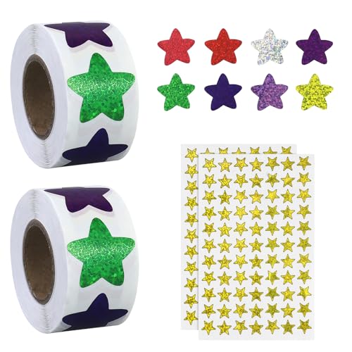 1000 Stück Sterne Aufkleber, Sticker sterne glitzer,Sternaufkleber Belohnung für Kinder, Selbstklebend Glitzer Sticker für DIY Scrapbooking Dekoration 1000 Stück Sterne Aufkleber, Sticker sterne glitzer,Sternaufkleber Belohnung für Kinder, Selbstklebend Glitzer Sticker für DIY Scrapbooking Dekoration von JRSHIRLEYLTD