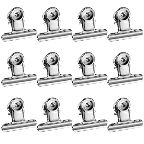 12 Stück Büroklammern, Edelstahl-Bulldog-Clips, kleiner Foto-Clip, für Haus, Schule, Büromöbel, Kunsthandwerk, Bilder von JRSHIRLEYLTD