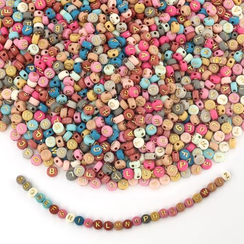1260 Stück Multi-Color Letter Beads, A-Z Letter Beads Set, farbige Alphabet Perlen für Schmuckherstellung, DIY Armbänder, Halsketten, Kunsthandwerk von JRSHIRLEYLTD
