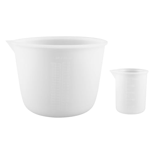 2 Stück Silikon Messbecher Gießpulver, 1000ml/100ml Silikonbecher zum Gießen für Resin Mischset zum Mischen von Epoxidharz, Gießformen, Wachsen, Silikonkautschuk, Schmuckherstellung 2 Stück Silikon Messbecher Gießpulver, 1000ml/100ml Silikonbecher zum Gießen für Resin Mischset zum Mischen von Epoxidharz, Gießformen, Wachsen, Silikonkautschuk, Schmuckherstellung von JRSHIRLEYLTD