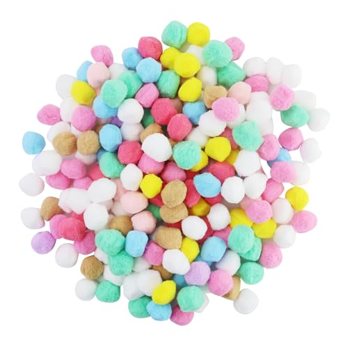 200 Stück Plüschbälle, 3cm bunte Pompons, Mini Pompons, Pompons Basteln, für Haustiere, DIY, Dekorationen, Geschenk, Enthusiasten (Multicolor) von JRSHIRLEYLTD