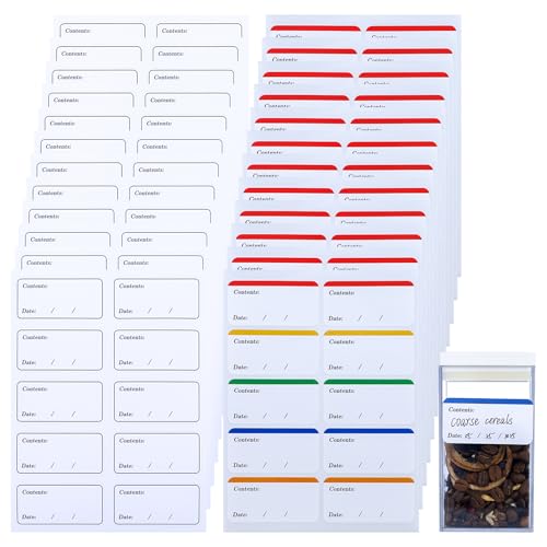 240 Stück Gefrieretiketten,Ablösbare Etiketten, Leicht Abziehbare Gefrieretiketten,Klebeetiketten, Farblich Gefrieretiketten zum Beschriften,für Gefrierdosen, Gefriergut,Marmeladengläser(60x30mm) von JRSHIRLEYLTD