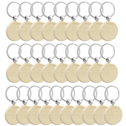 28 Stk Schlüsselanhänger Holz, Schlüsselanhänger Rohling, Personalisierte Runde Leer Schlüsselanhänger Blanko Holzschlüsselringe zum Bemalen Beschriftbar für DIY Dekoration Geschenke Schlüsselbund 28 Stk Schlüsselanhänger Holz, Schlüsselanhänger Rohling, Personalisierte Runde Leer Schlüsselanhänger Blanko Holzschlüsselringe zum Bemalen Beschriftbar für DIY Dekoration Geschenke Schlüsselbund von JRSHIRLEYLTD