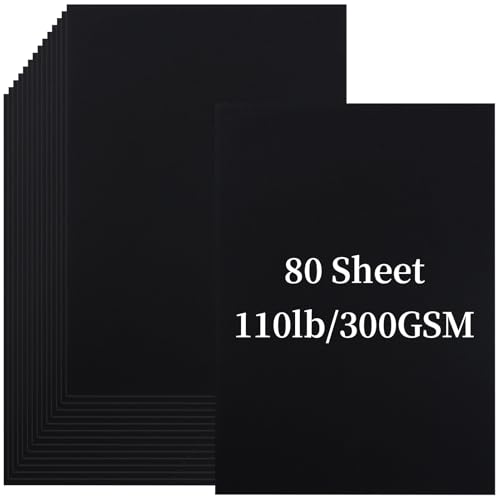 300 g/m² schwarzer Karton, 80 Blatt, A5-Größe, Kartonpapier, 50 kg, schweres Papier, dickes Papier für selbstgemachte Kartenherstellung, Einladungen, Postkarten, Visitenkarten 300 g/m² schwarzer Karton, 80 Blatt, A5-Größe, Kartonpapier, 50 kg, schweres Papier, dickes Papier für selbstgemachte Kartenherstellung, Einladungen, Postkarten, Visitenkarten von JRSHIRLEYLTD