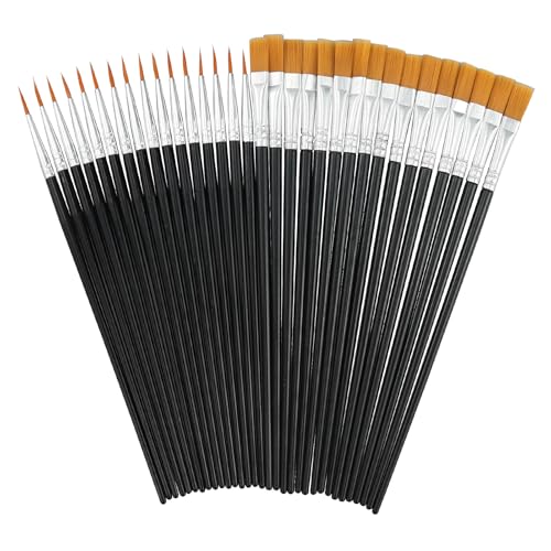 32 Stück Pinsel Set, 15 Runde Pinsel und 15 Flache Pinsel Nylon Acrylfarben, Gemälde Liebhaber und Erwachsene zum Zeichnen Basteln 32 Stück Pinsel Set, 15 Runde Pinsel und 15 Flache Pinsel Nylon Acrylfarben, Gemälde Liebhaber und Erwachsene zum Zeichnen Basteln von JRSHIRLEYLTD