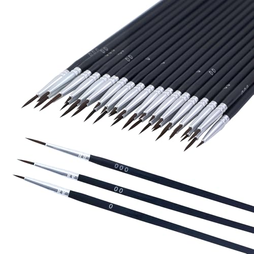 36 Stück Feine Pinsel Set, 3 Größen Pinsel-Set mit Feiner Spitze Kleines Feine Detail Pinsel für Acryl Aquarell Modellbau, Basteln, Aquarell, Gesichtsbemalung 36 Stück Feine Pinsel Set, 3 Größen Pinsel-Set mit Feiner Spitze Kleines Feine Detail Pinsel für Acryl Aquarell Modellbau, Basteln, Aquarell, Gesichtsbemalung von JRSHIRLEYLTD