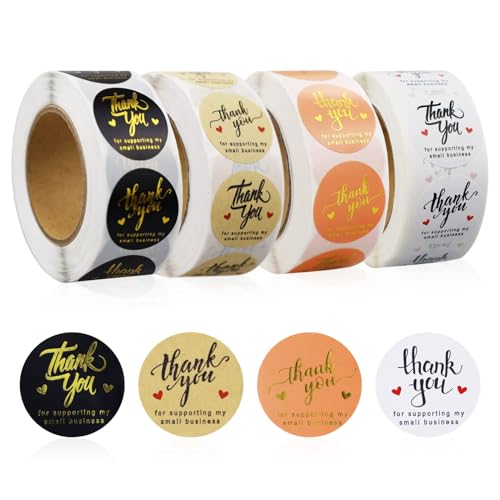 4 Rollen 2000 Stück 1 Zoll Runde Dankeschön Aufkleber Thank You Etikette Aufkleber Thank You for Supporting My Small Business Aufkleber für Umschlag Grußkarten Verpackung Zubehör 4 Rollen 2000 Stück 1 Zoll Runde Dankeschön Aufkleber Thank You Etikette Aufkleber Thank You for Supporting My Small Business Aufkleber für Umschlag Grußkarten Verpackung Zubehör von JRSHIRLEYLTD