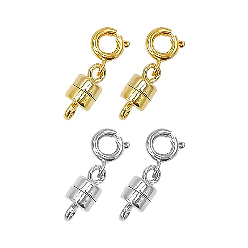 4 Stück Magnetischer Schmuckverschluss, Schmuckverschlüsse, Kettenkonverter, für Halsketten, Schmuck, Armbänder, DIY (Gold, Silber) von JRSHIRLEYLTD