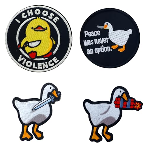 4 Stück Patches Patch,Lustig Patches süße, Lustige Enten Taktischer,Ente Klett MilitäR Gänse Enten Süßer Entenbissmesser-Aufnäher für Rucksäcke, Jacken, Jeans von JRSHIRLEYLTD