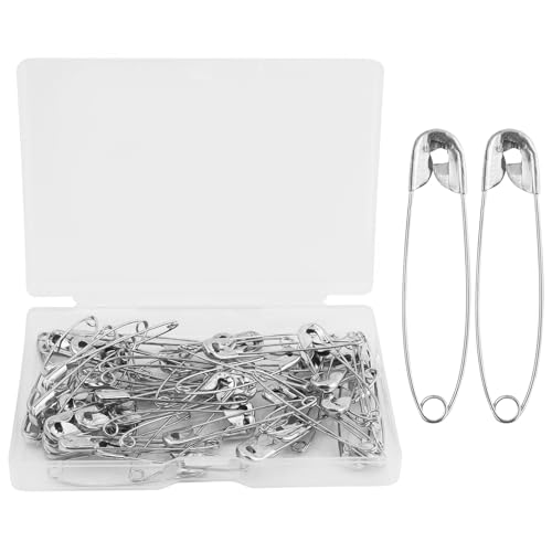 55 Stück Sicherheitsnadeln 45 mm Sicherheitsnadel groß mit Praktischer Box Safety Pins für Befestigen und Nähen von Kleidung und Handarbeiten, Schmuckherstellung 55 Stück Sicherheitsnadeln 45 mm Sicherheitsnadel groß mit Praktischer Box Safety Pins für Befestigen und Nähen von Kleidung und Handarbeiten, Schmuckherstellung von JRSHIRLEYLTD