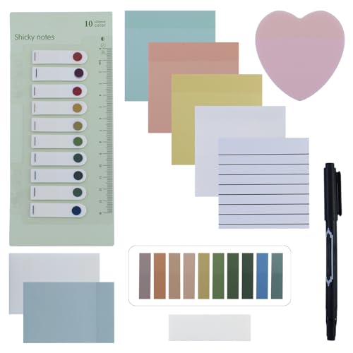 650 Durchsichtige Transparente Haftnotizen Transparent Sticky Notes, Colorful Transparent Set Notizzettel Schulsachen Aesthetic School Stuff, mit 1 Stück Gepunkteter Haftnotizzettel von JRSHIRLEYLTD