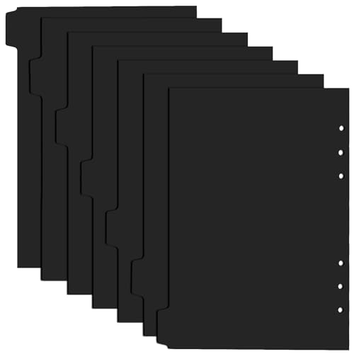 7 StüCk Schwarze A5 Ordner TrennbläTter,Kunststoff Ordner Einteilungsbogen, 6-Loch-Einteilungsbogen Mit Registerkarten,Schwarze Index Einteilungsbogen,TrennbläTter Papier A5,FüR Ringbuch,Notizbuch 7 StüCk Schwarze A5 Ordner TrennbläTter,Kunststoff Ordner Einteilungsbogen, 6-Loch-Einteilungsbogen Mit Registerkarten,Schwarze Index Einteilungsbogen,TrennbläTter Papier A5,FüR Ringbuch,Notizbuch von JRSHIRLEYLTD