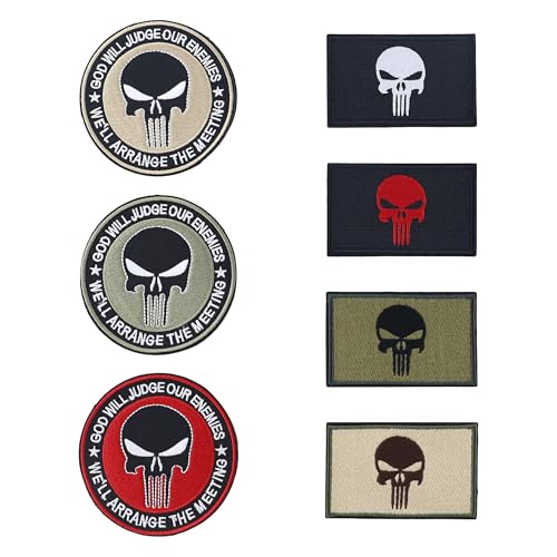 7 Stück Patches Klett Militär,Punisher Patch Aufnäher,Skull Patches Klett,Patches Airsoft Patch Klett für Aufkleber Abzeichen Klettbänder patch klett 7 Stück Patches Klett Militär,Punisher Patch Aufnäher,Skull Patches Klett,Patches Airsoft Patch Klett für Aufkleber Abzeichen Klettbänder patch klett von JRSHIRLEYLTD