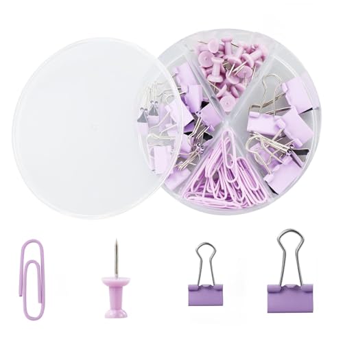 72 Stück Binder-Clips, Pinnnadeln, Büroklammern-Set, Bürobedarf-Set mit Box, Metall, Schreibtischzubehör, Binderclip, Büroklammern, Werkzeug-Set für Papier, Dokumente, Organisation, Schule 72 Stück Binder-Clips, Pinnnadeln, Büroklammern-Set, Bürobedarf-Set mit Box, Metall, Schreibtischzubehör, Binderclip, Büroklammern, Werkzeug-Set für Papier, Dokumente, Organisation, Schule von JRSHIRLEYLTD