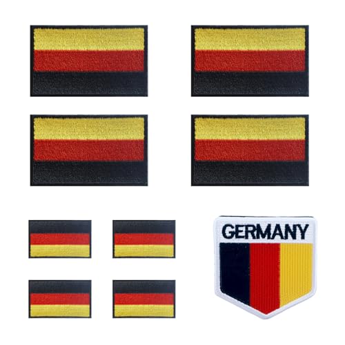 9 Stück Deutschland Patch Gestickt, Patch Deutschland Flagge, Gestickte abzeichen deutsch für Kleidung Taschen Weste Hundegeschirr Rucksack Uniform Militär Taktisch von JRSHIRLEYLTD