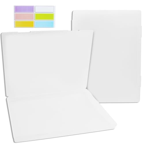 Archivbox A4, 2er-Pack Durchsichtige Din-A4-Aufbewahrungsbox for 8.5" x 11" Letter Paper, Tragbare Projektkoffer aus Plastik, 30.5X22.3X2.2CM, mit 1 Bogen mit 6 Farbigen Etikettenaufklebern Archivbox A4, 2er-Pack Durchsichtige Din-A4-Aufbewahrungsbox for 8.5" x 11" Letter Paper, Tragbare Projektkoffer aus Plastik, 30.5X22.3X2.2CM, mit 1 Bogen mit 6 Farbigen Etikettenaufklebern von JRSHIRLEYLTD