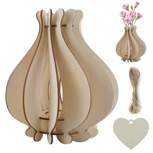 Bouquet Vase für Blumenstrauß, Holzvase für Rosen Sonnenblumen Tulpen Kirschblüten Blumen, Geschenk Deko für Frauen Erwachsene, mit 1 Stück 6cm Herz-Typ Holzschild und 1 mm * 5m Juteseil Bouquet Vase für Blumenstrauß, Holzvase für Rosen Sonnenblumen Tulpen Kirschblüten Blumen, Geschenk Deko für Frauen Erwachsene, mit 1 Stück 6cm Herz-Typ Holzschild und 1 mm * 5m Juteseil von JRSHIRLEYLTD