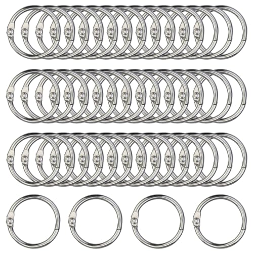 Buchringe, 88 Stück Buchring Buchbinderinge Ringbinder, 25mm Binder Ringe Loseblatt Verbinder Metall Bücher Ringe Heftringe für Schlüsselringe, Scrapbook, Album, Memo-Ablage von JRSHIRLEYLTD