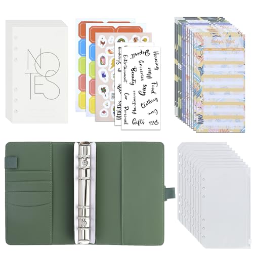 Budget Planner, A6 Budget Binder mit Geldumschläge und Budget Blätter,Finanzplaner Umschlagmethode für Sinking Funds Geld Sparen,Bugetplaner Startset, Grün von JRSHIRLEYLTD