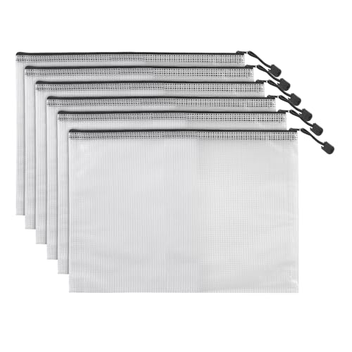 Dokumententasche mit Reißverschluss A4, 6 pcs Mesh Plastic Zip Bag, Wasserdichte Document Case, Reißverschlusstasche Zip Beutel Tasche Wallet Taschen Kunststoff Mesh Dokumentenmappen Dokumententasche mit Reißverschluss A4, 6 pcs Mesh Plastic Zip Bag, Wasserdichte Document Case, Reißverschlusstasche Zip Beutel Tasche Wallet Taschen Kunststoff Mesh Dokumentenmappen von JRSHIRLEYLTD