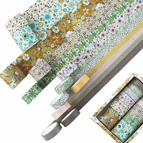 JRSHIRLEYLTD 12 Rollen Washi Tape Set, dekoratives Klebeband, florales Washi Tape, Papierband mit verschiedenen Mustern, für DIY, Scrapbook, Geschenk, Verpackung, Dekoration, Foto JRSHIRLEYLTD 12 Rollen Washi Tape Set, dekoratives Klebeband, florales Washi Tape, Papierband mit verschiedenen Mustern, für DIY, Scrapbook, Geschenk, Verpackung, Dekoration, Foto von JRSHIRLEYLTD