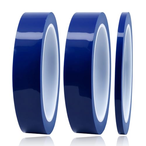 JRSHIRLEYLTD 2 Rollen hitzebeständiges Klebeband, 20mm x 50m blaues Wärmeband mit 1 Rolle 5mm*50m hitzebeständiges Klebeband, Wärmeübertragungsband für Transformatoren, elektrische Isolierung von JRSHIRLEYLTD