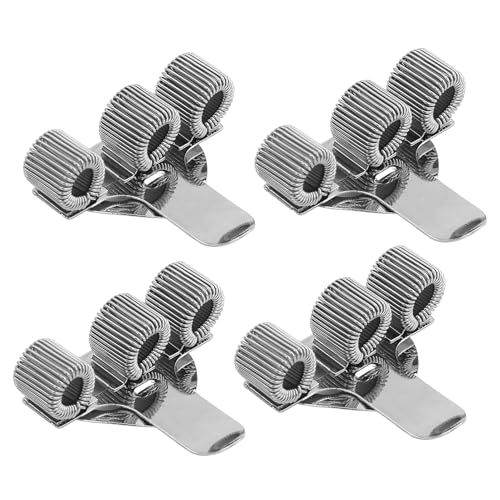 JRSHIRLEYLTD 4-Teiliger Stifthalter mit 3 LöChern, Stifthalter-Taschenclip, Doppelter Stifthalter Aus Metall für Taschenclip, Ideal für Zuhause, BüRo, äRzte, Krankenschwestern (Silber) von JRSHIRLEYLTD