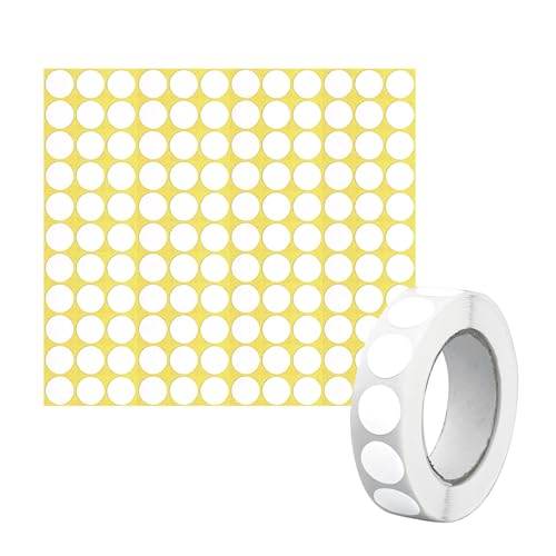 Weiße runde Aufkleberrolle, selbstklebende Punktaufkleber mit 1 Blatt Punktetikettenaufkleber, weiße Kodieretiketten für Dokumente, Inventar, Kalender Weiße runde Aufkleberrolle, selbstklebende Punktaufkleber mit 1 Blatt Punktetikettenaufkleber, weiße Kodieretiketten für Dokumente, Inventar, Kalender von JRSHIRLEYLTD