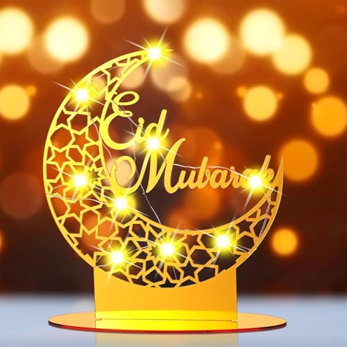 JRYBXS Ramadan Geschenke, Ramadan Deko, Ramadan Mond Leuchtende Ramadan Dekoration, Gold Hohler Mond Ramadan Tischdeko, Ramadan Mubarak Dekoration für Ramadan Eid Mubarak Muslimische Islamische Party JRYBXS Ramadan Geschenke, Ramadan Deko, Ramadan Mond Leuchtende Ramadan Dekoration, Gold Hohler Mond Ramadan Tischdeko, Ramadan Mubarak Dekoration für Ramadan Eid Mubarak Muslimische Islamische Party von JRYBXS