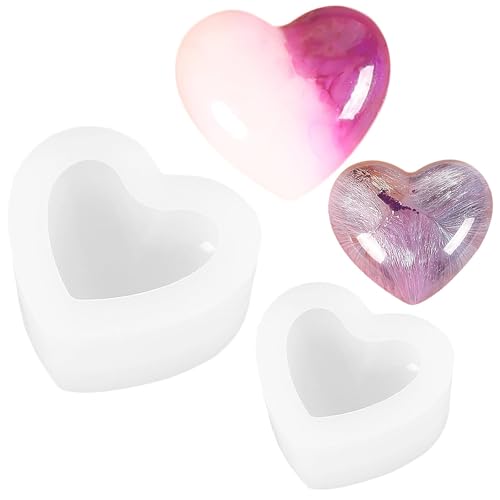 JRYGAC 2 Stück Liebe Herzform Silikonformen Gießformen, 3d Herz Silikonform, Kerzenform Seife Selber Machen, Seifenformen Silikon, Giessformen Silikon für Diy Handgemachte Seifen-Fertigkeiten JRYGAC 2 Stück Liebe Herzform Silikonformen Gießformen, 3d Herz Silikonform, Kerzenform Seife Selber Machen, Seifenformen Silikon, Giessformen Silikon für Diy Handgemachte Seifen-Fertigkeiten von JRYGAC