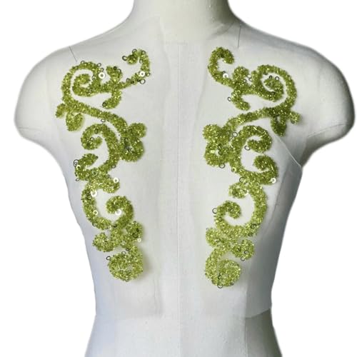 JRYYR Perlen Applikation Patches, Pailletten Bügelbild Applikation wird für Applikation auf Kleidern, Bühnenkostümen, Hochzeitskleidern verwendet (Stil 2) von JRYYR