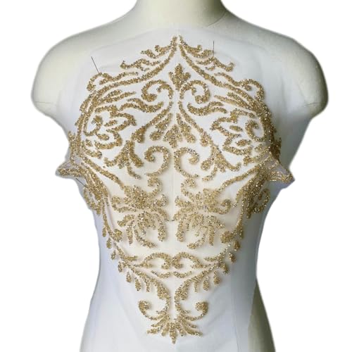 JRYYR Perlen Applikation Patches, Pailletten Bügelbild Applikation wird für Applikation auf Kleidern, Bühnenkostümen, Hochzeitskleidern verwendet (Stil 4) von JRYYR