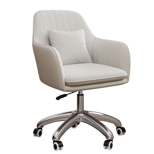 Drehbarer Ankleidestuhl mit Rollen, höhenverstellbarer Schreibtischstuhl für Zuhause, Schlafzimmer, Büro, goldener Samtstoff und Latexkissen, Make-up-Stuhl mit Rückenlehne und Armlehnen (beige) Beige von JS Ellie