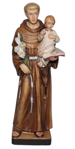 JS Garten Deko Heiligenfigur Heiliger Antonius von Padua H 15 cm Holzfigur Schutzpatron Statue aus Ahornholz von Dolfi JS Garten Deko Heiligenfigur Heiliger Antonius von Padua H 15 cm Holzfigur Schutzpatron Statue aus Ahornholz von Dolfi von JS Garten Deko