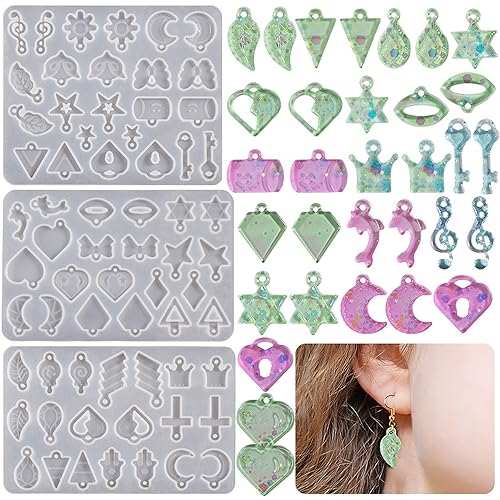 3 Stück Epoxidharz Ohrring Schmuck Silikonform,Epoxidharz Formen Schmuck,Resin Silikonform, für Schmuckherstellung, Anhänger, Halskette,Ohrringe Dekoration 3 Stück Epoxidharz Ohrring Schmuck Silikonform,Epoxidharz Formen Schmuck,Resin Silikonform, für Schmuckherstellung, Anhänger, Halskette,Ohrringe Dekoration von JS MOLD