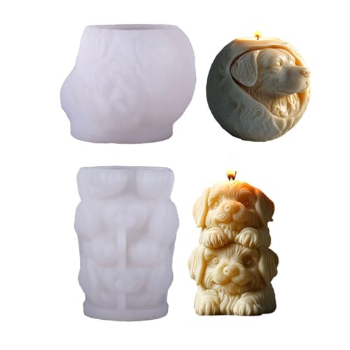 JS MOLD 2 Stück Hund Silikon Formen,3D Tier Silikonform,Silikonformen Gießformen Tier, Hund Kerzenform zur Herstellung von Kuchen,Handgefertigten Kerzen, Seifen JS MOLD 2 Stück Hund Silikon Formen,3D Tier Silikonform,Silikonformen Gießformen Tier, Hund Kerzenform zur Herstellung von Kuchen,Handgefertigten Kerzen, Seifen von JS MOLD