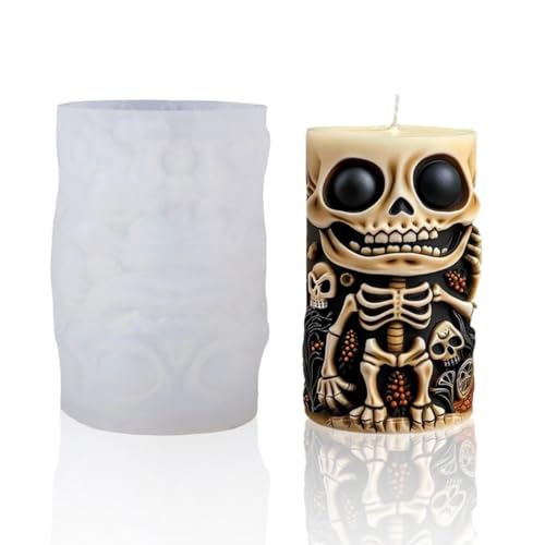 JS MOLD 3D Totenkopf-Kerze Silikonform, Halloween Gießformen Silikon DIY Kerzen Formen Silikon,DIY Handwerk,für Harz, Seife, Kerzenwachs, Halloween-Dekoration JS MOLD 3D Totenkopf-Kerze Silikonform, Halloween Gießformen Silikon DIY Kerzen Formen Silikon,DIY Handwerk,für Harz, Seife, Kerzenwachs, Halloween-Dekoration von JS MOLD