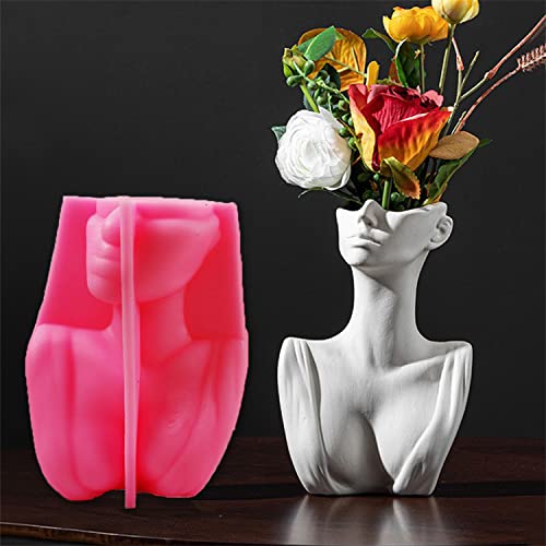 JS MOLD 3D Vase Silikonform Epoxidharz Form Blumenvase Silikonformen vase silikonform groß,Menschliches Körper Form Minimalistische Dekorative Vase Für Wohnzimmer Home Deko (Damen) von JS MOLD