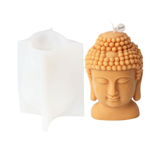 JS MOLD Buddha Kerzenform aus Silikon,3D Buddha Silikonformen Kerzenformen,Buddha Silikon Gießform,DIY Handgemacht Aromatherapie Kerzenform,für Gips, Sojawachs Kerzen, Epoxidharz, Handwerk (04#) von JS MOLD