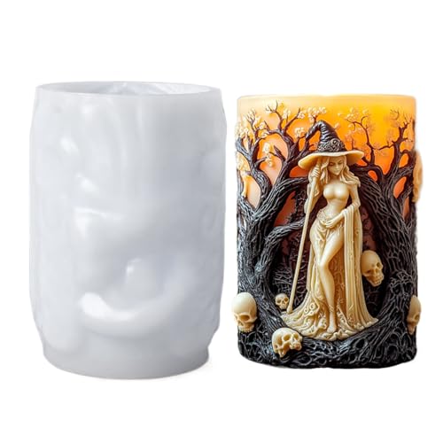 JS MOLD Halloween Kerzenform Silikon,Silikon Kerzen Gießform,Silikonformen Gießformen Kerzen,Silikon Formen Zum Gießen,Kerzen Gießform für DIY Seife, Kerzen,Halloween Deko (ZL-889) von JS MOLD