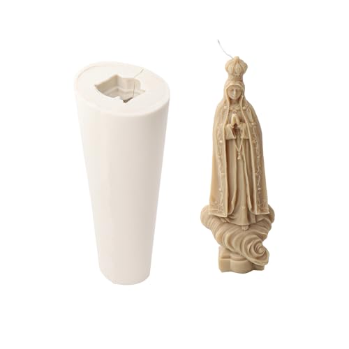 JS MOLD Kerze Silikonform 3D Heilige Maria Silikonform Kerzengießform 3D Madonna Maria Mutter Gottes Epoxidharz Formen Gießform Für Kerzen Machen, Statue, Handwerk Ornamente (02#) von JS MOLD