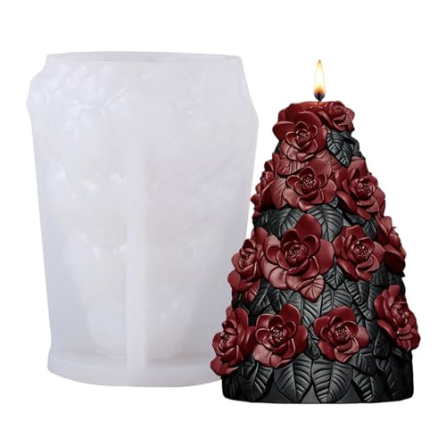JS MOLD Kerzen Gießform Weihnachten,Elch, Weihnachtsmann, Tannenzapfen, Glöckchen,Weihnachtsbaum Kerzenform, DIY Silikonform für Weihnachten Deko (SD-191) von JS MOLD