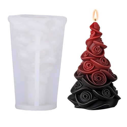 JS MOLD Kerzen Gießform Weihnachten,Elch, Weihnachtsmann, Tannenzapfen, Glöckchen,Weihnachtsbaum Kerzenform, DIY Silikonform für Weihnachten Deko (SD-192) von JS MOLD