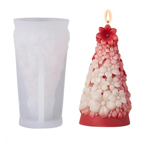JS MOLD Kerzen Gießform Weihnachten,Elch, Weihnachtsmann, Tannenzapfen, Glöckchen,Weihnachtsbaum Kerzenform, DIY Silikonform für Weihnachten Deko (SD-193) von JS MOLD