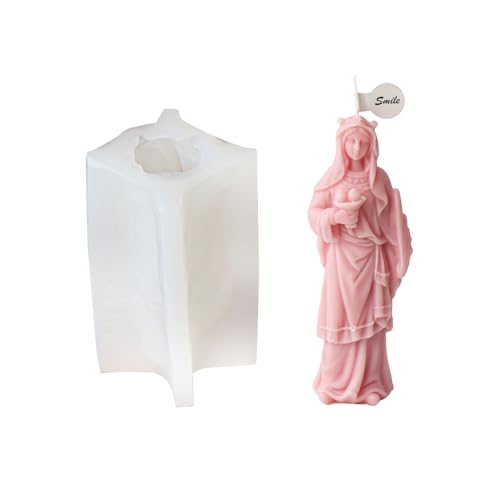 JS MOLD Kerzenform Silikon,3D Madonna Kerzen Silikonformen,Kerzengießform Silikon Frau,DIY Kerzen Formen Silikon Gießform für Kerzen Machen, Statue, Handwerk (12,5 x 6,7cm) von JS MOLD