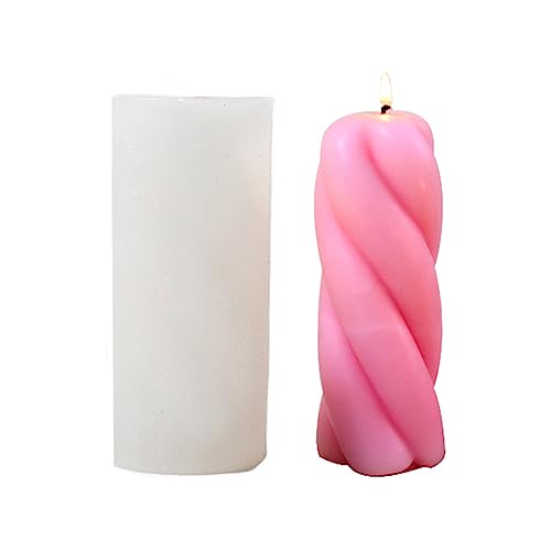 JS MOLD Kerzenform Silikon 3D Spiral Kerze Silikonform Zylinder Kerzengießform DIY Kerzen Gießen Formen für Die Herstellung Von Kerzen, Aromasteinen, Duftkerze (groß) von JS MOLD