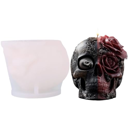 JS MOLD Schädelblumen-Kerzen-Silikonform,3D Totenkopf-Kerze Silikonform,Halloween Gießformen Silikon DIY Kerzen Formen Silikon,Halloween-Dekoration JS MOLD Schädelblumen-Kerzen-Silikonform,3D Totenkopf-Kerze Silikonform,Halloween Gießformen Silikon DIY Kerzen Formen Silikon,Halloween-Dekoration von JS MOLD