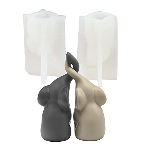 JS MOLD Silikonform Epoxidharz Elefanten-Kerzenform 3D Kerzen Gießform Resin Gießharz Silikon Mold für Handgefertigte Seife, Duftkerzen, Handwerk Ornamente (S) von JS MOLD